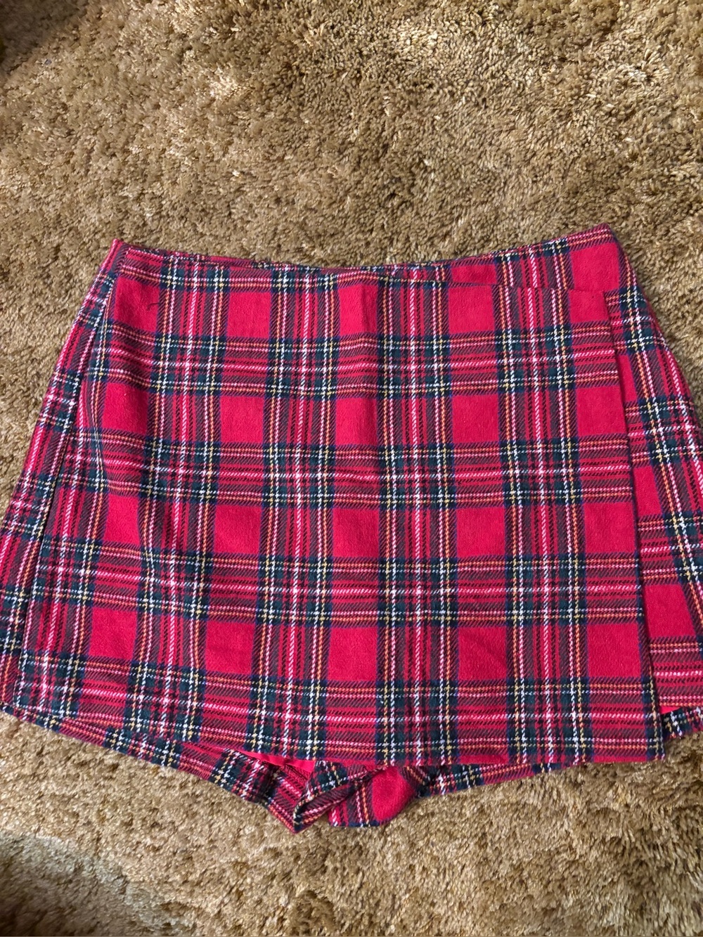 VICI Women’s Medium Red Tartan Plaid Skort Shorts High Waist Preppy Holiday